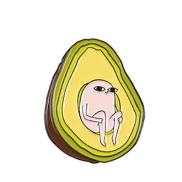 Humanoid Avocado Pin Brooch - Picture 1 of 1